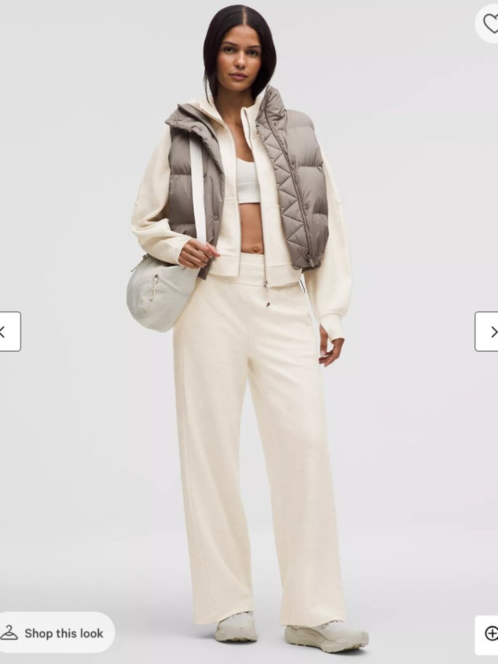NWT Lululemon Scuba Mid-Rise Wide-Leg Pant Waffle (Heathered Light Ivory)